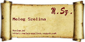 Meleg Szelina névjegykártya
